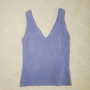 It's Our Time Periwinkle Ribbed Tank Womens Medium